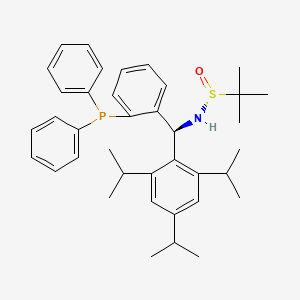 [S(R)]-N-((S)-(2-(Diphenylphosphino)phenyl)(2,4,6-triisopropylphenyl)methyl)-2-methyl-2-propanesulfinamide structure, CAS 2A-2194240