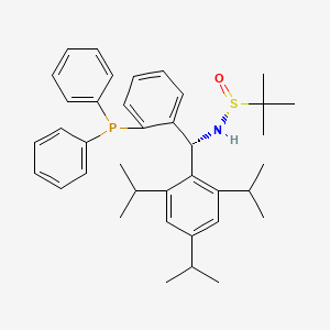 [S(R)]-N-((R)-(2-(Diphenylphosphino)phenyl)(2,4,6-triisopropylphenyl)methyl)-2-methyl-2-propanesulfinamide structure, CAS 2A-2194241