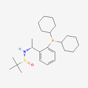 [S(R)]-N-((1R)-1-(2-(Dicyclohexylphosphino)phenyl)ethyl)-2-methyl-2-propanesulfinamide structure, CAS 2A-2194245