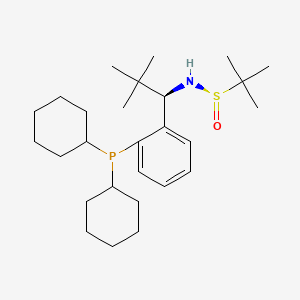 [S(R)]-N-((1R)-1-(2-(Dicyclohexylphosphino)phenyl)-2,2-dimethylpropyl)-2-methyl-2-propanesulfinamide structure, CAS 2A-2194246