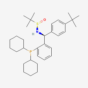 [S(R)]-N-[(S)-(4-(tert-Butyl)phenyl)[2-(dicyclohexylphosphino)phenyl]methyl]-2-methyl-2-propanesulfinamide structure, CAS 2A-2194249