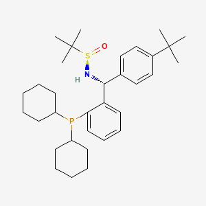 [S(R)]-N-[(R)-(4-(tert-Butyl)phenyl)[2-(dicyclohexylphosphino)phenyl]methyl]-2-methyl-2-propanesulfinamide structure, CAS 2A-2194250