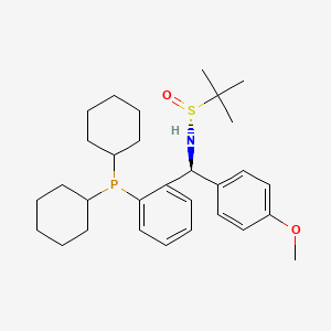 [S(R)]-N-[(S)-(4-Methoxyphenyl)[2-(dicyclohexylphosphino)phenyl]methyl]-2-methyl-2-propanesulfinamide structure, CAS 2A-2194251