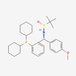[S(R)]-N-[(R)-(4-Methoxyphenyl)[2-(dicyclohexylphosphino)phenyl]methyl]-2-methyl-2-propanesulfinamide structure, CAS 2A-2194252