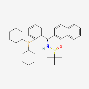 [S(R)]-N-[(S)-[2-(Dicyclohexylphosphino)phenyl](2-naphthalenyl)methyl]-2-methyl-2-propanesulfinamide structure, CAS 2A-2194255