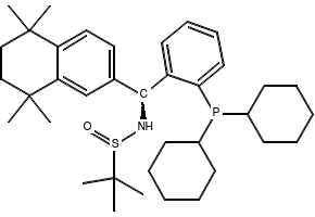 [S(R)]-N-[(S)-[2-(Dicyclohexylphosphino)phenyl](5,6,7,8-tetrahydro-5,5,8,8-tetramethyl-2-naphthalenyl)methyl]-2-methyl-2-propanesulfinamide structure, CAS 2398533-82-7