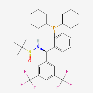 [S(R)]-N-[(R)-3,5-(Bis(trifluoromethyl)phenyl][2-(dicyclohexylphosphino)phenyl]methyl]-2-methyl-2-propanesulfinamide structure, CAS 2A-2194261