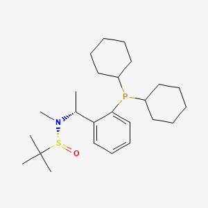 [S(R)]-N-[(1R)-1-[2-(Dicyclohexylphosphino)phenyl]ethyl]-N,2-dimethyl-2-propanesulfinamide structure, CAS 2A-2194264
