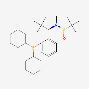 [S(R)]-N-[(1R)-1-[2-(Dicyclohexylphosphino)phenyl]-2,2-dimethylpropyl]-N,2-dimethyl-2-propanesulfinamide structure, CAS 2A-2194266