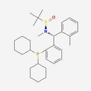 [S(R)]-N-[(R)-(2-Methylphenyl)[2-(dicyclohexylphosphino)phenyl]methyl]-N,2-dimethyl-2-propanesulfinamide structure, CAS 2A-2194268