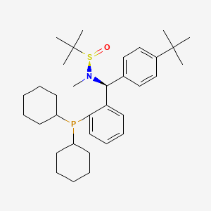 [S(R)]-N-[(S)-[2-(Dicyclohexylphosphanyl)phenyl](4-(tert-butyl)phenyl)methyl]-N,2-dimethyl-2-propanesulfinamide structure, CAS 2A-2194269