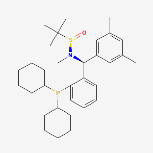 [S(R)]-N-[(S)-(3,5-Dimethylphenyl)[2-(dicyclohexylphosphino)phenyl]methyl]-N,2-dimethyl-2-propanesulfinamide structure, CAS 2A-2194274