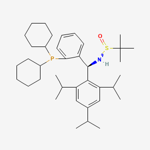 [S(R)]-N-((S)-(2-(Dicyclohexylphosphino)phenyl)(2,4,6-triisopropylphenyl)methyl)-2-methyl-2-propanesulfinamide structure, CAS 2A-2194281