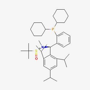 [S(R)]-N-((R)-(2-(Dicyclohexylphosphino)phenyl)(2,4,6-triisopropylphenyl)methyl)-N,2-dimethyl-2-propanesulfinamide structure, CAS 2A-2194283