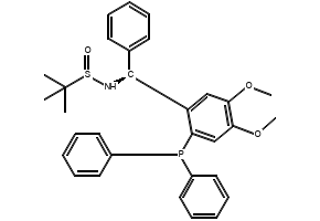 [S(R)]-N-[(S)-[2-(Diphenylphosphino)-4,5-dimethoxyphenyl)](4-methoxyphenyl)methyl]-2-methyl-2-propanesulfinamide structure, CAS 2417456-70-1