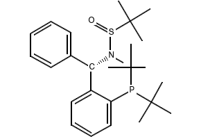 [S(R)]-N-[(1S)-1-[2-(Di-tert-butylphosphanyl)phenyl]phenylmethyl]-N,2-dimethyl-2-propanesulfinamide structure, CAS 2253984-99-3