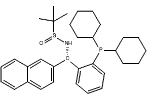 [S(R)]-N-[(S)-[2-(Diadamantanphosphino)phenyl](2-naphthalenyl)methyl]-2-methyl-2-propanesulfinamide structure, CAS 2249950-37-4