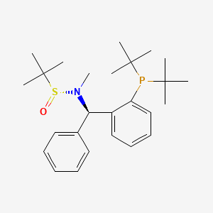 [S(R)]-N-[(1R)-1-[2-(Di-tert-butylphosphanyl)phenyl]phenylmethyl]-N,2-dimethyl-2-propanesulfinamide structure, CAS 2A-2194294