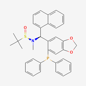 [S(R)]-N-[(S)-[6-(Diphenylphosphino)benzo[d][1,3]dioxol-5-yl]-1-naphthalenylmethyl]-N,2-dimethyl-2-propanesulfinamide structure, CAS 2A-2194296