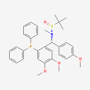 [S(R)]-N-[(R)-[2-(Diphenylphosphino)-4,5-dimethoxyphenyl)](4-methoxyphenyl)methyl]-N,2-dimethyl-2-propanesulfinamide structure, CAS 2A-2194300