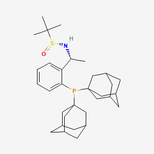 [S(R)]-N-[(R)-1-[2-(Diadamantanphosphino)phenyl]ethyl]-2-methyl-2-propanesulfinamide structure, CAS 2A-2194302