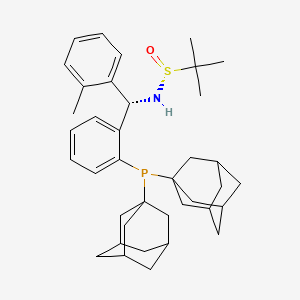[S(R)]-N-[(S)-[2-(Diadamantanphosphino)(2-methylphenyl)phenyl]methyl]-2-methyl-2-propanesulfinamide structure, CAS 2A-2194305