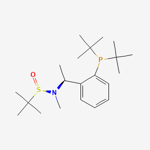 [S(R)]-N-[(S)-1-[2-(Di-tert-butylphosphanyl)phenyl]ethyl]-N,2-dimethyl-2-propanesulfinamide structure, CAS 2A-2194334