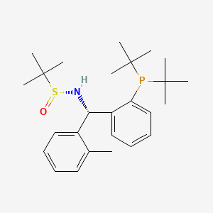 [S(R)]-N-[(S)-[2-(Di-tert-butylphosphanyl)(2-methylphenyl)phenyl]methyl]-2-methyl-2-propanesulfinamide structure, CAS 2A-2194336