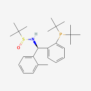 [S(R)]-N-[(R)-[2-(Di-tert-butylphosphanyl)(2-methylphenyl)phenyl]methyl]-2-methyl-2-propanesulfinamide structure, CAS 2A-2194337