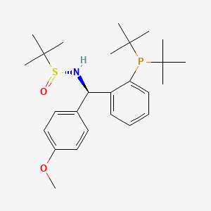 [S(R)]-N-[(R)-(4-Methoxyphenyl)[2-(di-tert-butylphosphino)phenyl]methyl]-2-methyl-2-propanesulfinamide structure, CAS 2A-2194343