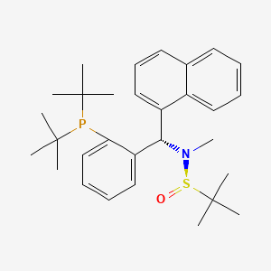 [S(R)]-N-[(S)-2-(Di-tert-butylphosphino)phenyl]-1-naphthalenylmethyl]-N,2-dimethyl-2-propanesulfinamide structure, CAS 2A-2194347