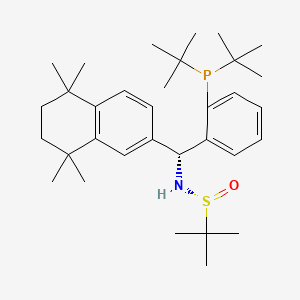 [S(R)]-N-((R)-(2-(Di-tert-butylphosphino)phenyl)(5,6,7,8-tetrahydro-5,5,8,8-tetramethyl-2-naphthalenyl)methyl]-2-methyl-2-propanesulfinamide structure, CAS 2A-2194353