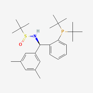 [S(R)]-N-[(R)-3,5-Dimethylphenyl)[2-(di-tert-butylphosphino)phenyl]methyl]-2-methyl-2-propanesulfinamide structure, CAS 2A-2194360