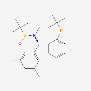 [S(R)]-N-[(S)-3,5-Dimethylphenyl)[2-(di-tert-butylphosphino)phenyl]methyl]-N,2-dimethyl-2-propanesulfinamide structure, CAS 2A-2194361