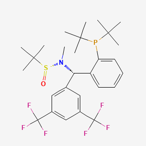 [S(R)]-N-[(S)-3,5-Bis(trifluoromethyl)phenyl)[2-(di-tert-butylphosphino)phenyl]methyl]-N,2-dimethyl-2-propanesulfinamide structure, CAS 2A-2194365