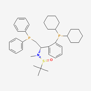 [S(R)]-N-[(1S)-2-(Diphenylphosphino)-1-[2-(dicyclohexylphosphanyl)phenyl]ethyl]-N,2-dimethyl-2-propanesulfinamide structure, CAS 2A-2194392