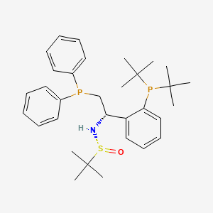 [S(R)]-N-[(1S)-2-(Diphenylphosphino)-1-[[2-(di-tert-butylphosphino)phenyl]ethyl]-2-methyl-2-propanesulfinamide structure, CAS 2A-2194393