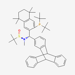 [S(R)]-N-[(S)-(3-(di-tert-butylphosphanyl)-5,5,8,8-tetramethyl-5,6,7,8-tetrahydronaphthalen-2-yl)(9,10-dihydro-9,10-[1,2]benzenoanthracen-2-yl)methyl]-N,2-dimethylpropane-2-sulfinamide structure, CAS 2A-2194397