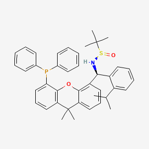 [S(R)]-N-[(S)-(5-(diphenylphosphanyl)-9,9-dimethyl-9H-xanthen-4-yl)(2-isopropylphenyl)methyl]-2-methylpropane-2-sulfinamide structure, CAS 2A-2194398