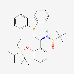 [S(R)]-N-[(S)-2-(diphenylphosphanyl)-1-(2-((triisopropylsilyl)oxy)phenyl)ethyl]-2-methylpropane-2-sulfinamide structure, CAS 2A-2194400