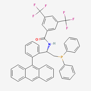 N-[(S)-1-((r)-2-(anthracen-9-yl)phenyl)-2-(diphenylphosphanyl)ethyl]-3,5-bis(trifluoromethyl)benzamide structure, CAS 2A-2194402