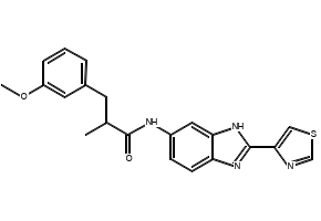 3-(3-Methoxyphenyl)-2-Methyl-N-(2-(thiazol-4-yl)-1H-benzo[d]iMidazol-5-yl)propanaMide hydrochloride structure, CAS 1393748-80-5