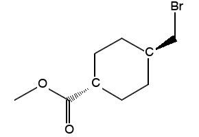 trans-methyl 4-(bromomethyl)cyclohexanecarboxylate structure, CAS 167833-10-5