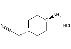 2-[trans-4-aminocyclohexyl]acetonitrile hydrochloride structure, CAS 1313279-48-9