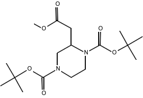 METHYL 1,4-DI-BOC-PIPERAZINE-2-ACETATE structure, CAS 368441-99-0