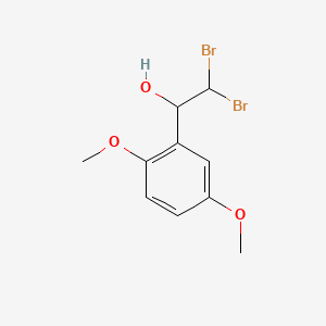 2,2-Dibromo-1-(2,5-dimethoxyphenyl)ethan-1-ol structure, CAS 2A-2194580