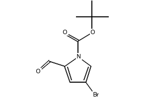1H-Pyrrole-1-carboxylic acid, 4-bromo-2-formyl-, 1,1-dimethylethyl ester structure, CAS 1107645-06-6