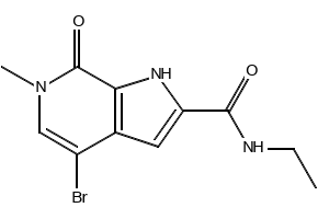 4-bromo-N-ethyl-6,7-dihydro-6-methyl-7-oxo-1H-Pyrrolo[2,3-c]pyridine-2-carboxamide structure, CAS 1628864-79-8