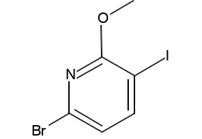 6-bromo-3-iodo-2-methoxypyridine structure, CAS 1310949-37-1