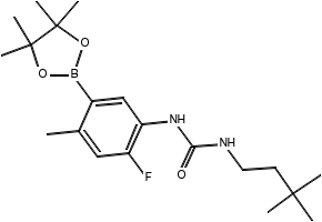 Urea, N-(3,3-dimethylbutyl)-N'-[2-fluoro-4-methyl-5-(4,4,5,5-tetramethyl-1,3,2-dioxaborolan-2-yl)phenyl]- structure, CAS 1454682-74-6